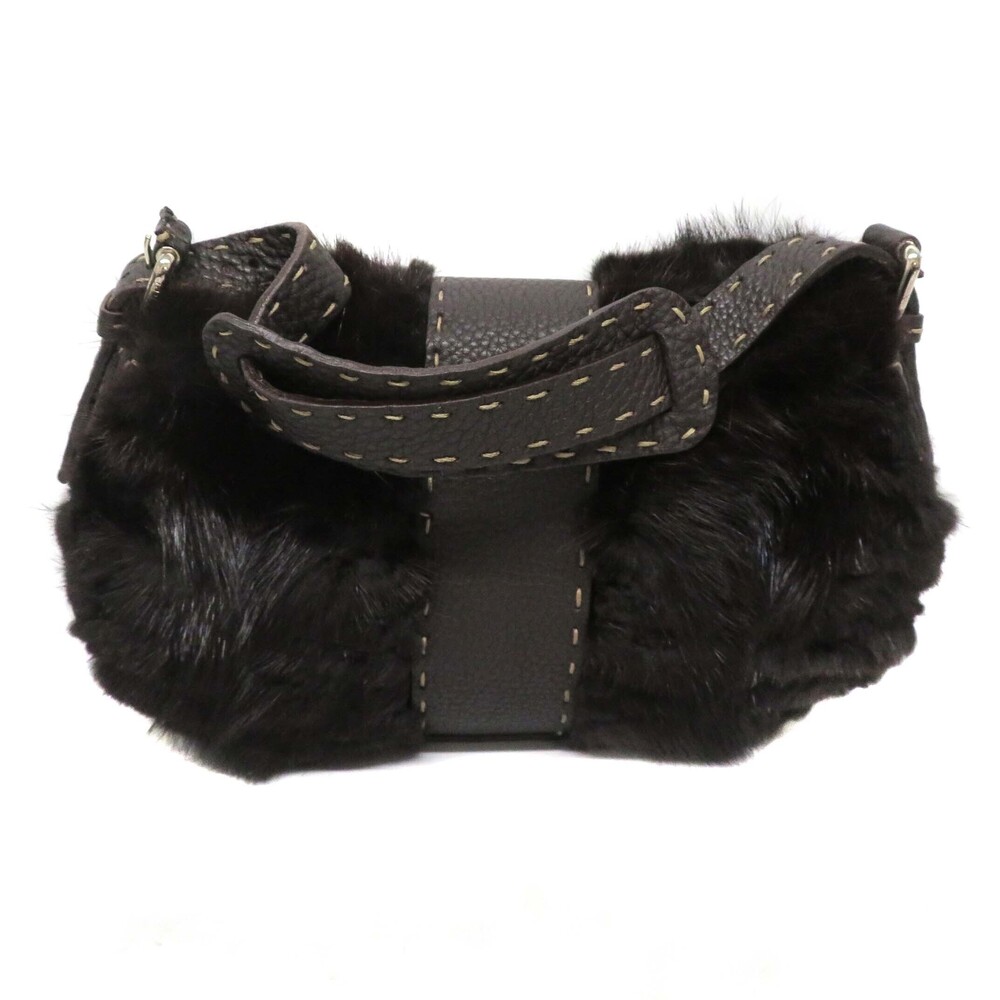 Fendi Hobo brown fur trim One Shoulder bag